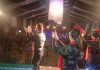 El Grupo de baile Contratiempos en la Caseta de la feria del Barrio