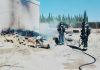 Incendio junto a una nave de madera en Mengíbar