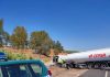 Aparatoso accidente de un camión en la A-32 cerca de Linares