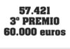 El 57.421 premiado con otro quinto, deja varios galardonados en la provincia