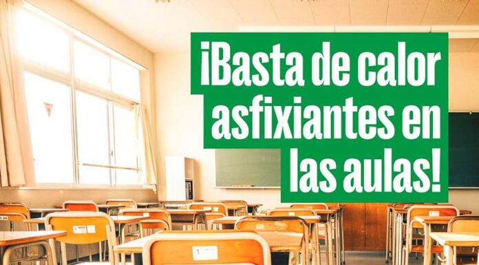 IU denuncia que miles de niñas, niños y profesorado andaluz siguen intentando aprender en aulas que se convierten en auténticos hornos