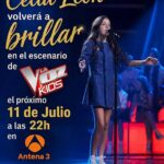 Celia León vuelve a subirse al escenario de La Voz Kids este fin de semana