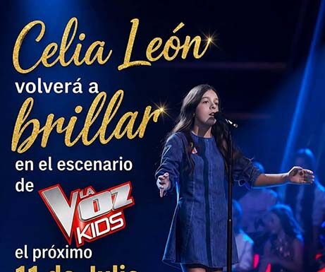 Celia León vuelve a subirse al escenario de La Voz Kids este fin de semana