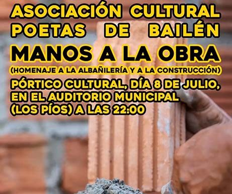 En el Pórtico Cultural le llega el turno a Asociación Cultural Poetas de Bailén presenta ‘Manos a la Obra»
